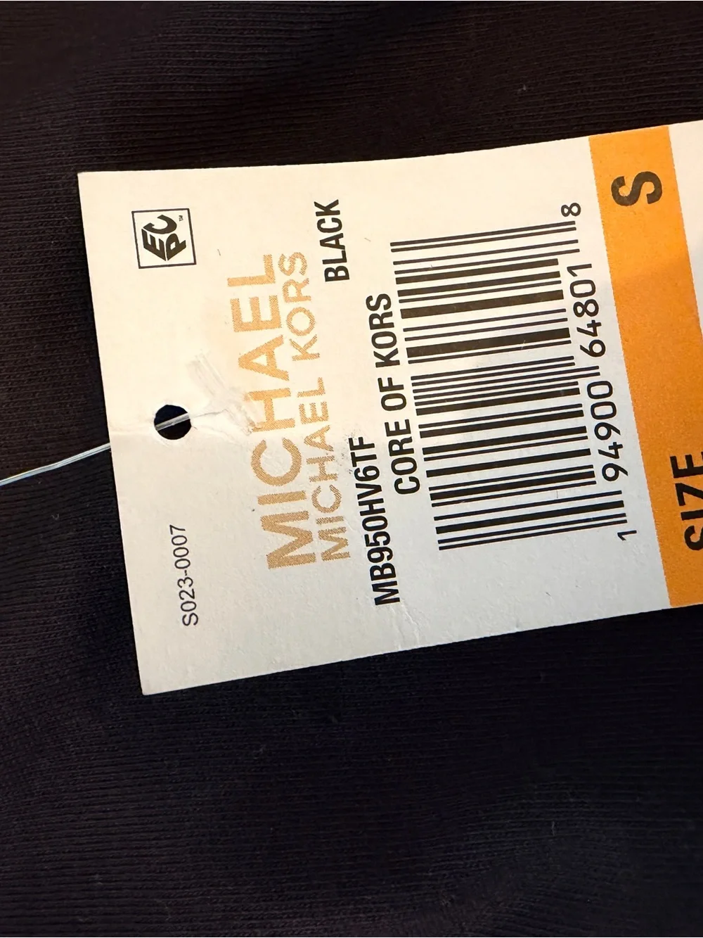 Michael Kors Black Puff-Sleeve Tee with Faux-Leather Sleeves
